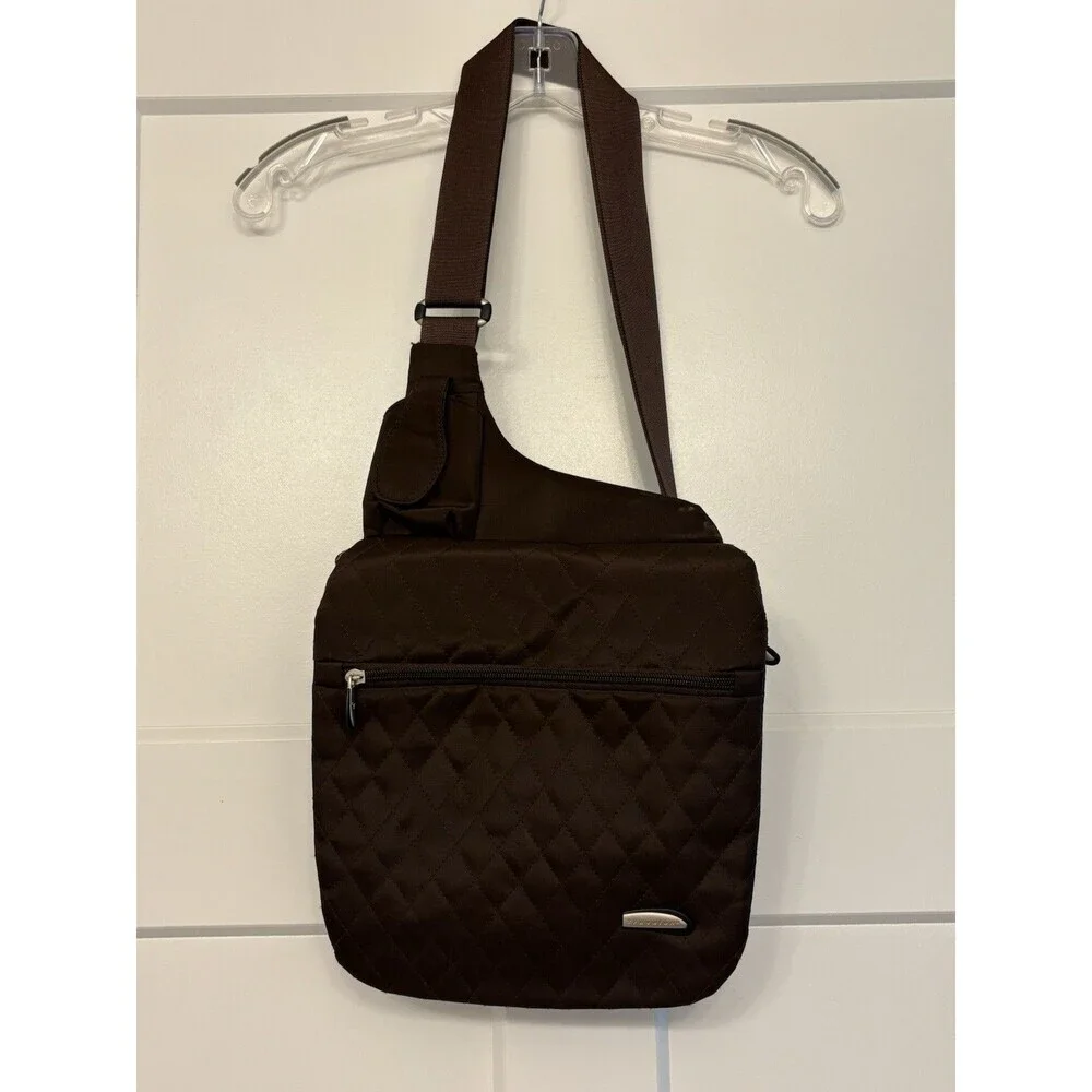 Brown Anti-Theft Travelon Crossbody Bag Purse Handbag Travel Bag 2 Piece